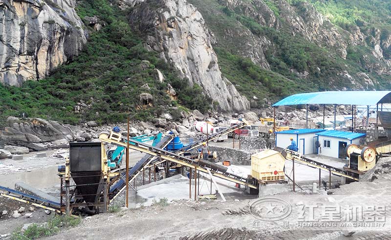 河卵石制砂現場實拍 河卵石制砂現場實拍